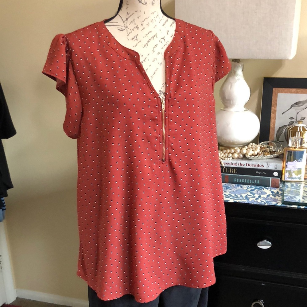 perch by Blu-Pepper Zip Front Blouse